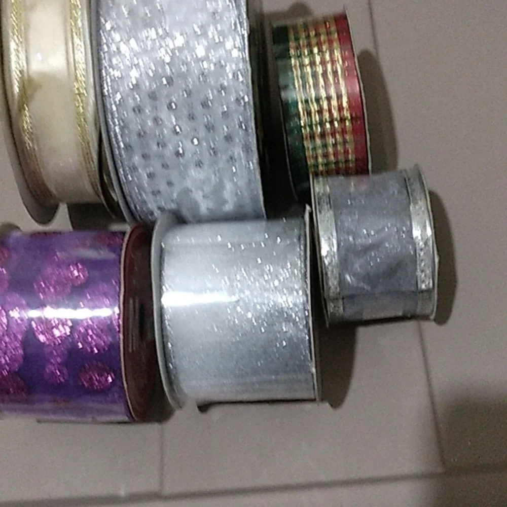 6 rolls of Christmas and all occasion ribbon--80yds